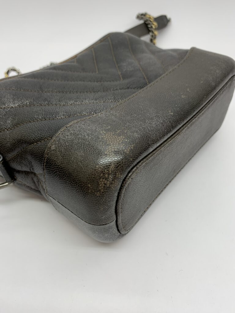 Gabrielle Small Dark Brown Distressed Caviar