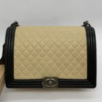 Boy 30 Lambskin Beige Black RHW