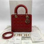 Lady Dior Medium Patent Rouge VIF GHW