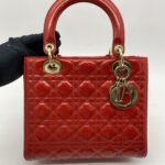 Lady Dior Medium Patent Rouge VIF GHW