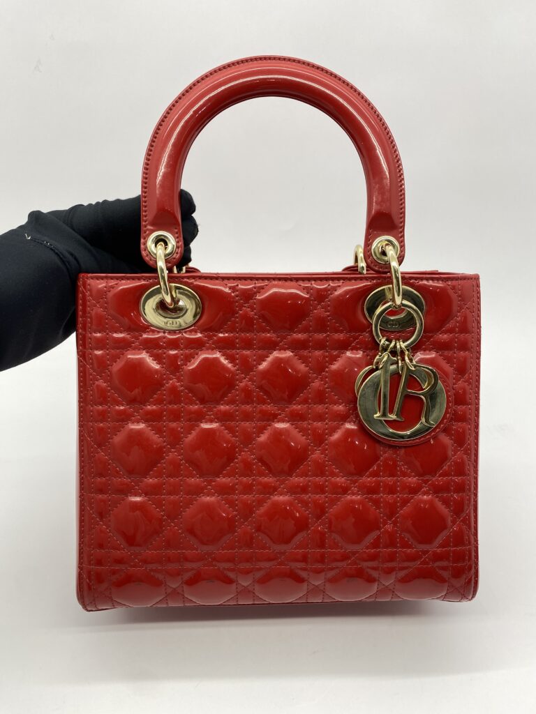 Lady Dior Medium Patent Rouge VIF GHW