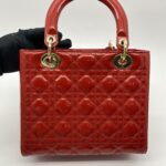 Lady Dior Medium Patent Rouge VIF GHW