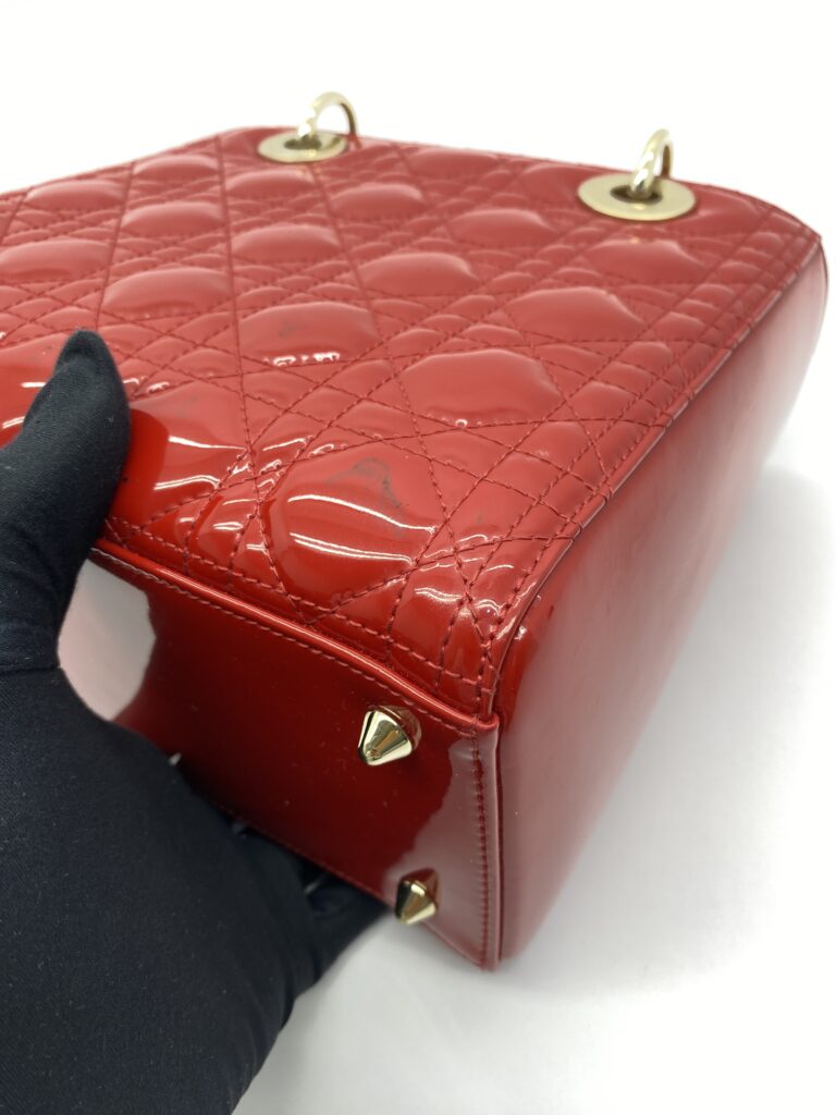 Lady Dior Medium Patent Rouge VIF GHW