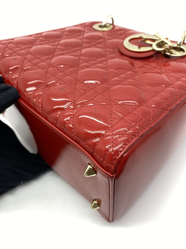 Lady Dior Medium Patent Rouge VIF GHW