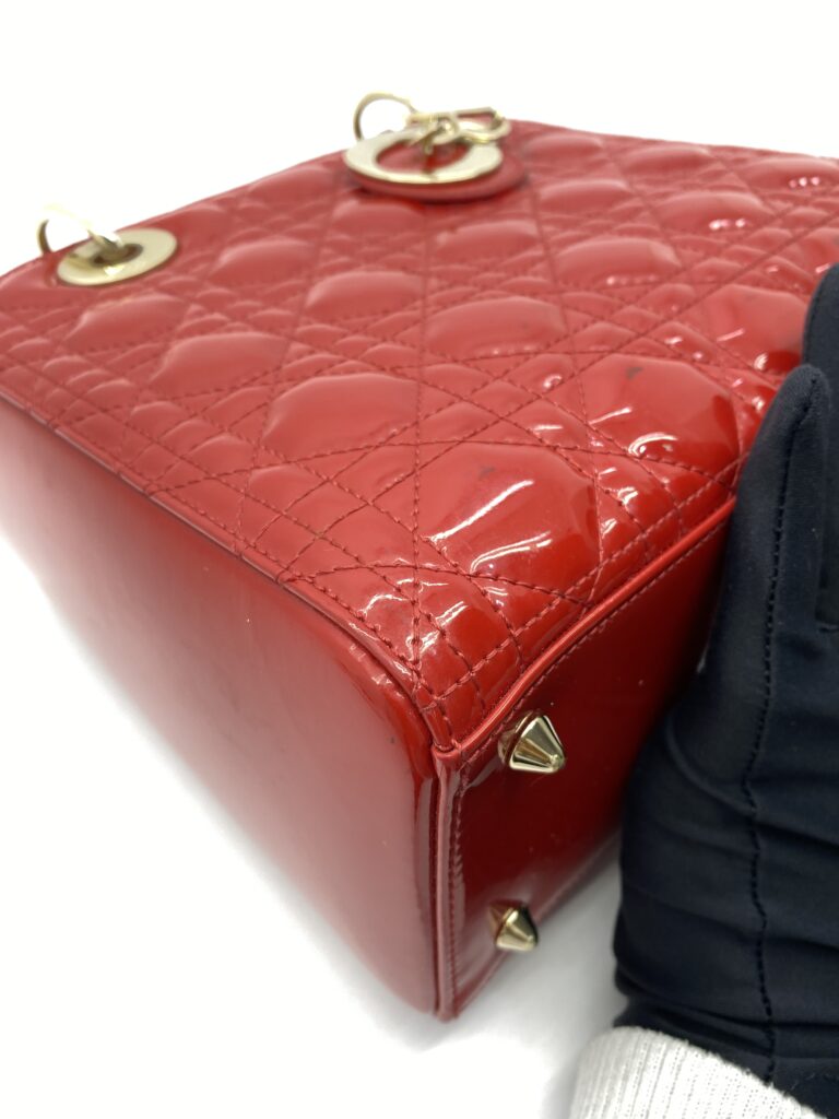 Lady Dior Medium Patent Rouge VIF GHW