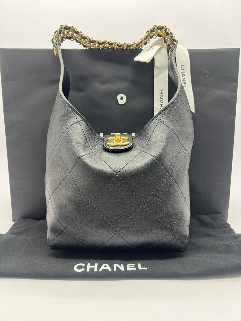 Hobo Bag Lambskin Black GHW