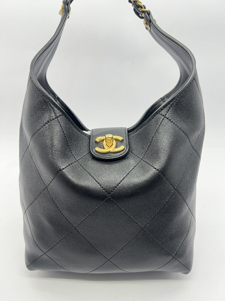 Hobo Bag Lambskin Black GHW