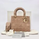 Lady D-Lite Medium Canvas Rose Pink GHW