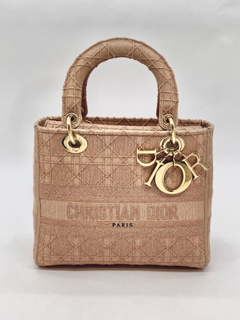 Lady D-Lite Medium Canvas Rose Pink GHW