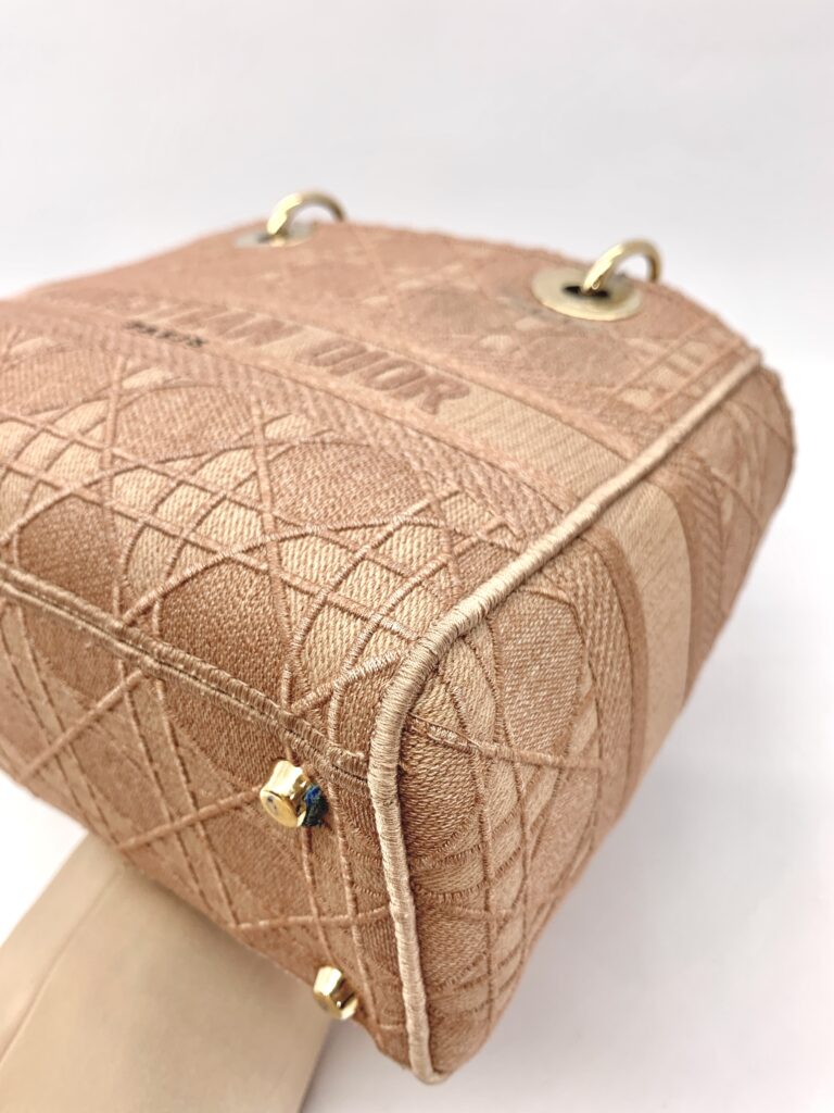 Lady D-Lite Medium Canvas Rose Pink GHW