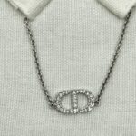 Petit CD Necklace Crystal Silver