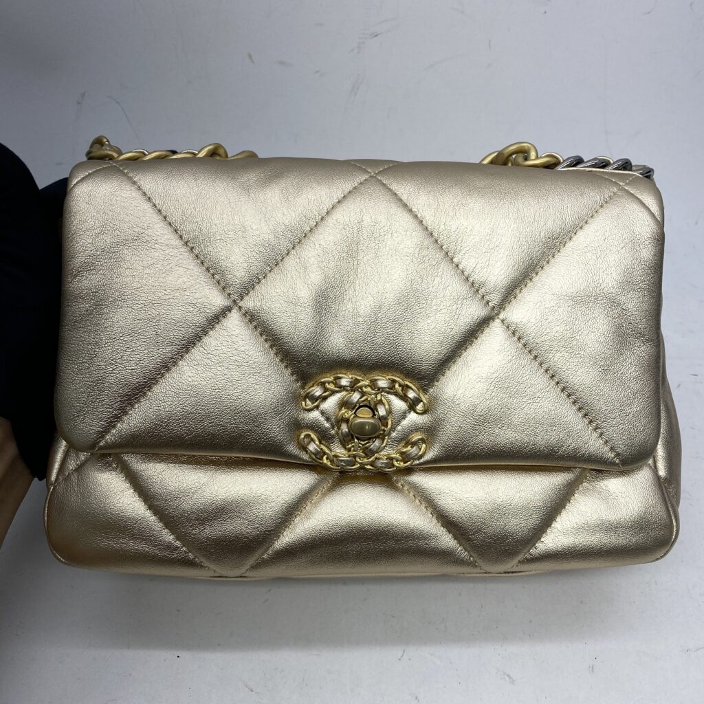 C19 Small Lambskin Gold Metallic