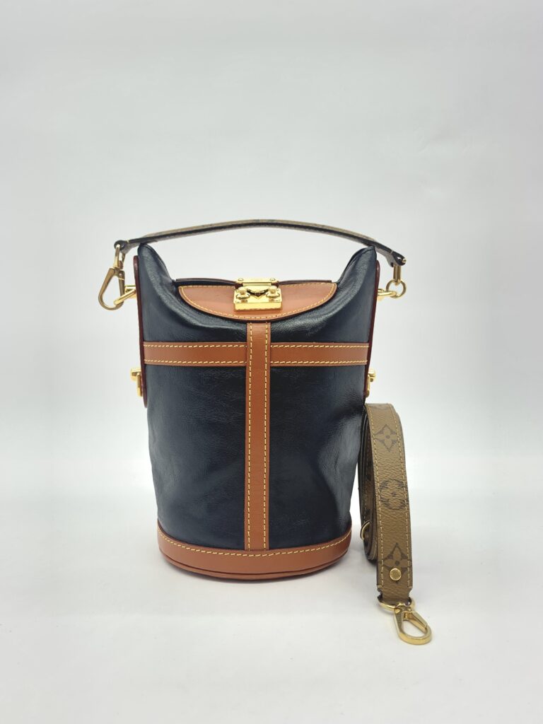 Duffle Bag Navy Brown/Strap Monogram Reverse GHW