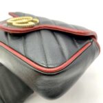 Marmont Super Mini Diagonal Black Red GHW