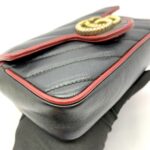 Marmont Super Mini Diagonal Black Red GHW