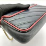 Marmont Super Mini Diagonal Black Red GHW