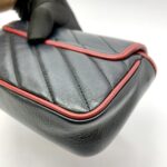 Marmont Super Mini Diagonal Black Red GHW