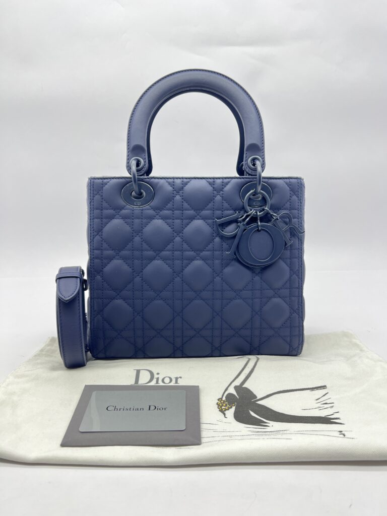 Lady Dior Medium All Navy Matte