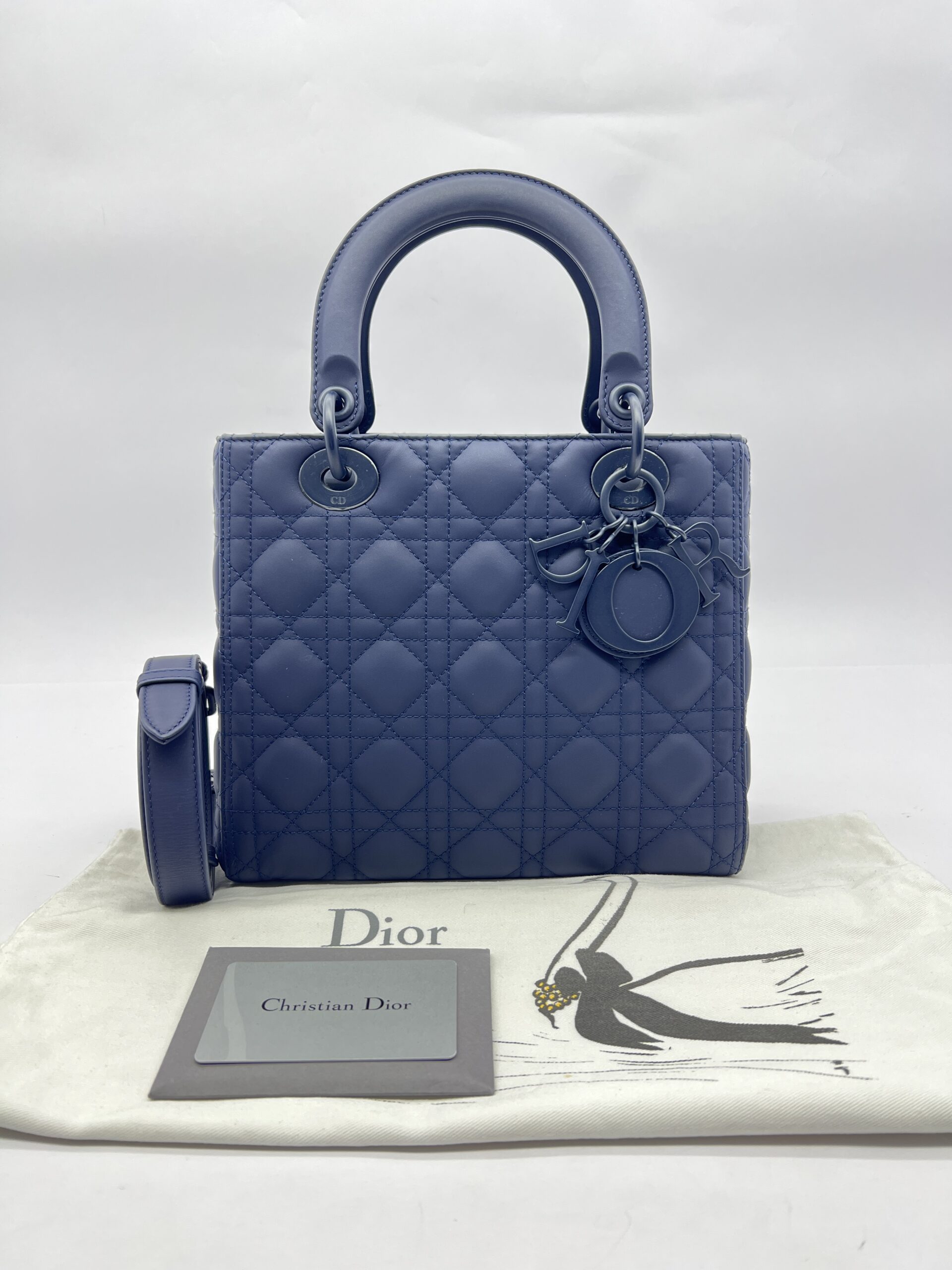 Lady Dior Medium All Navy Matte