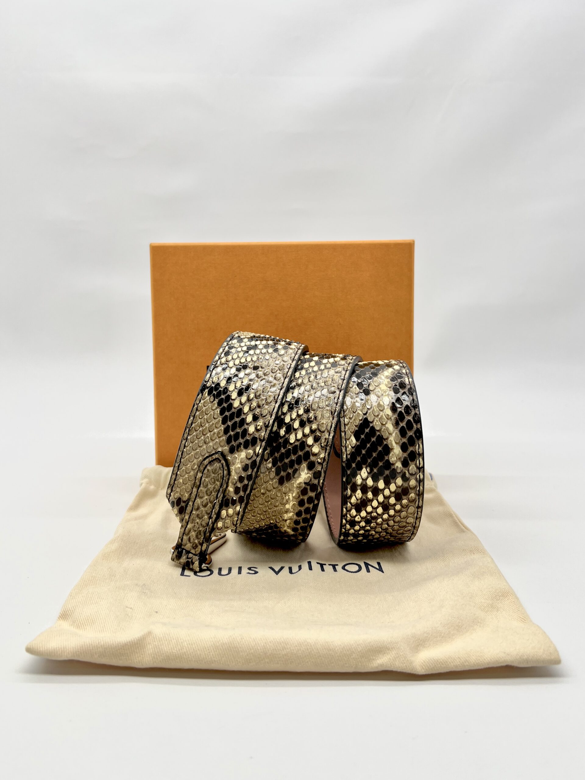 Bandouliere Strap Python Natural Pink SHW