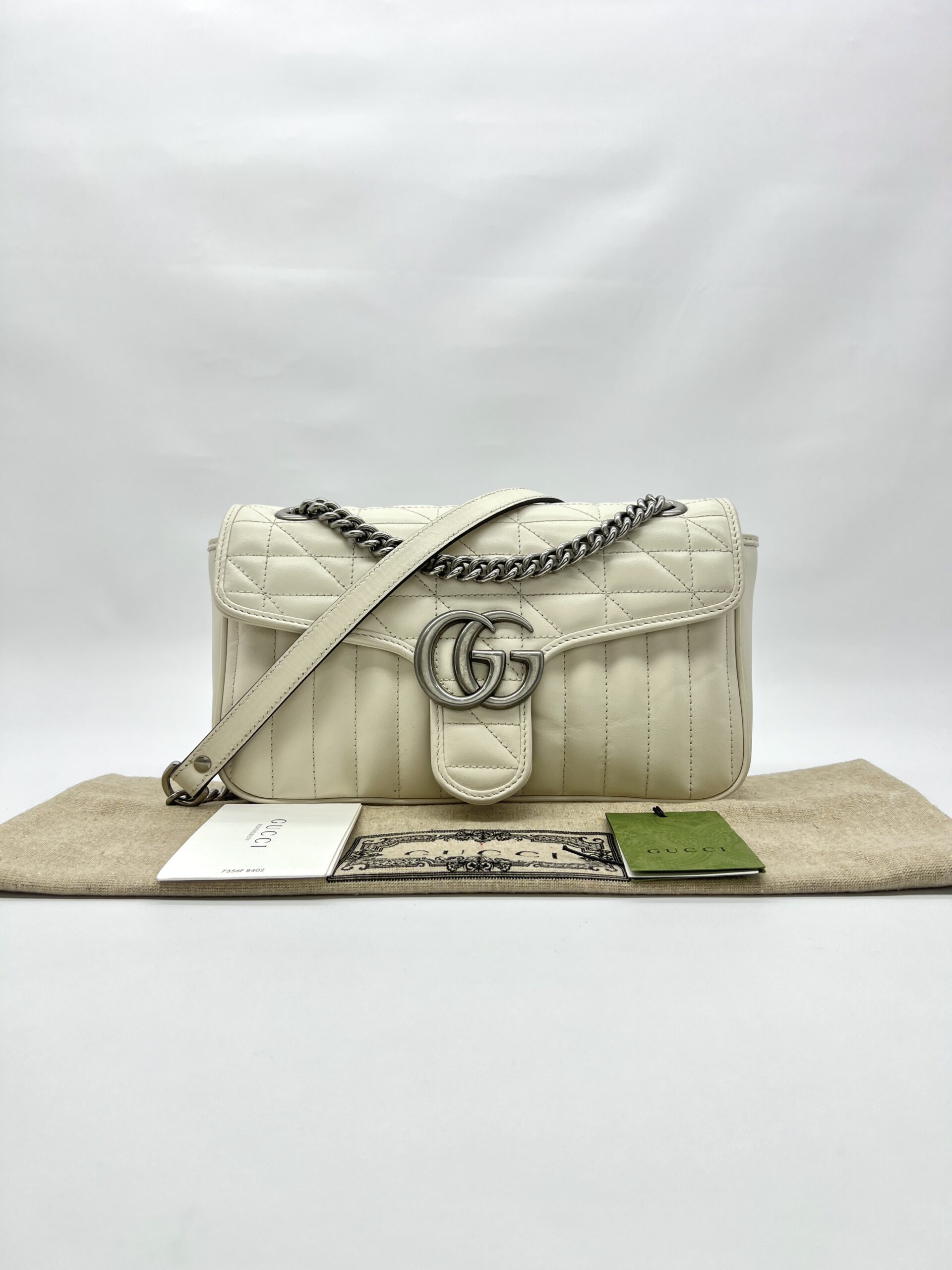 Marmont Flap Small Ivory Geometric RHW