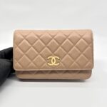 Classic WOC Caviar Dark Beige Woven CC GHW