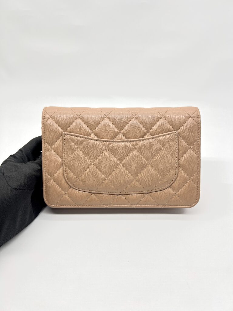 Classic WOC Caviar Dark Beige Woven CC GHW