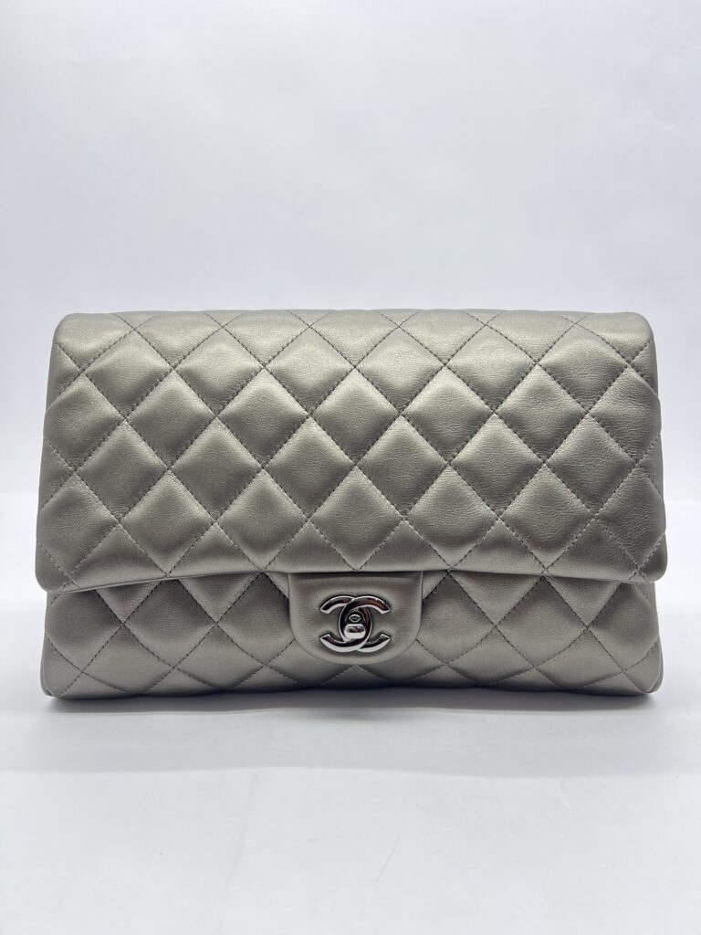 Clutch Bag Grey Metallic SHW
