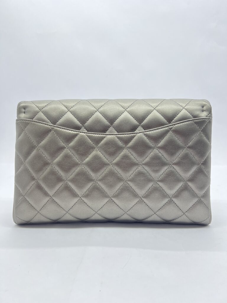Clutch Bag Grey Metallic SHW