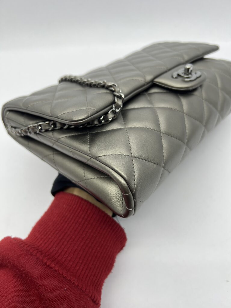 Clutch Bag Grey Metallic SHW