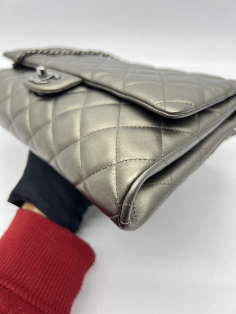 Clutch Bag Grey Metallic SHW