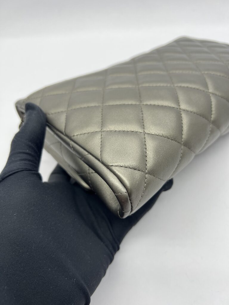 Clutch Bag Grey Metallic SHW