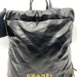 C22 Backpack Lambskin Black GHW