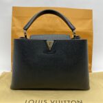 Capucines MM Taurillon Black GHW