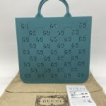 Children Tote Bag Perforated GG Rubber Blue