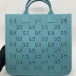 Children Tote Bag Perforated GG Rubber Blue
