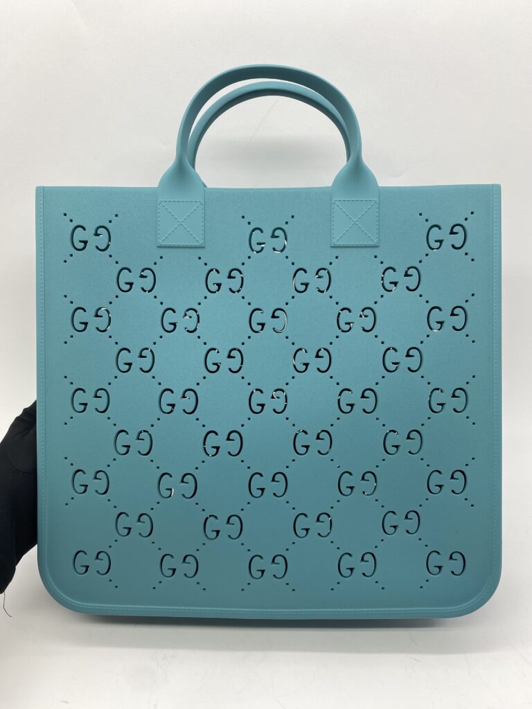 Children Tote Bag Perforated GG Rubber Blue