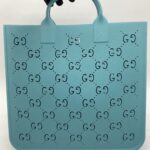 Children Tote Bag Perforated GG Rubber Blue