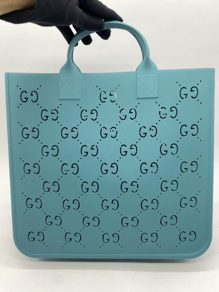 Children Tote Bag Perforated GG Rubber Blue