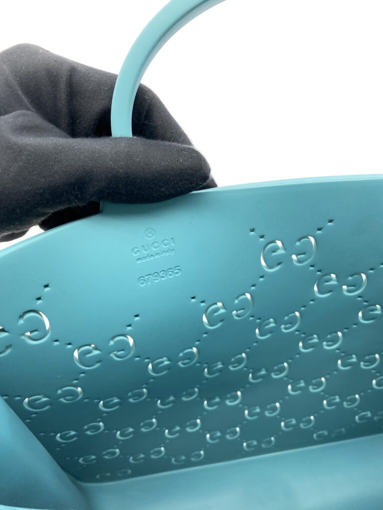 Children Tote Bag Perforated GG Rubber Blue