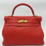 Kelly 32 Togo Rouge Pivoine GHW