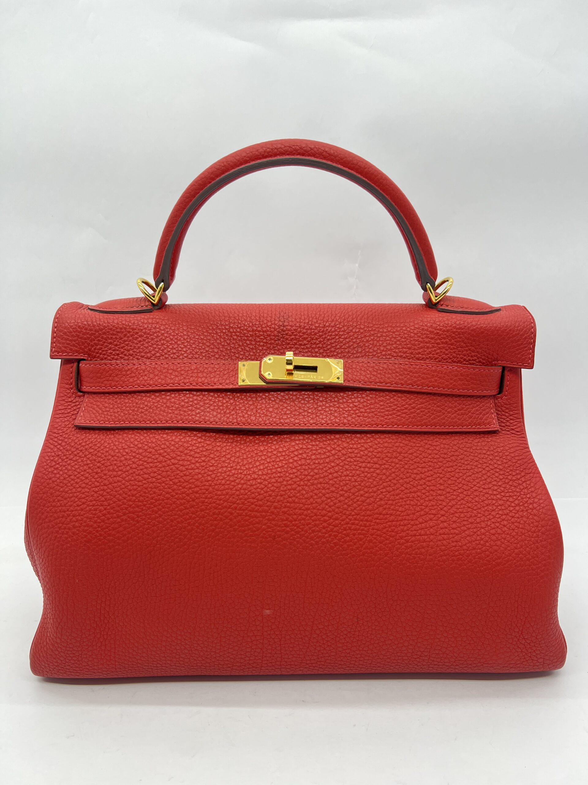 Kelly 32 Togo Rouge Pivoine GHW