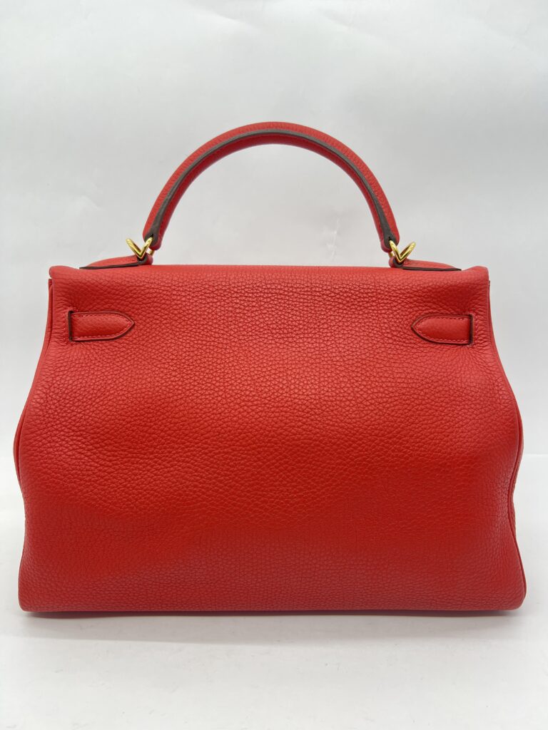 Kelly 32 Togo Rouge Pivoine GHW