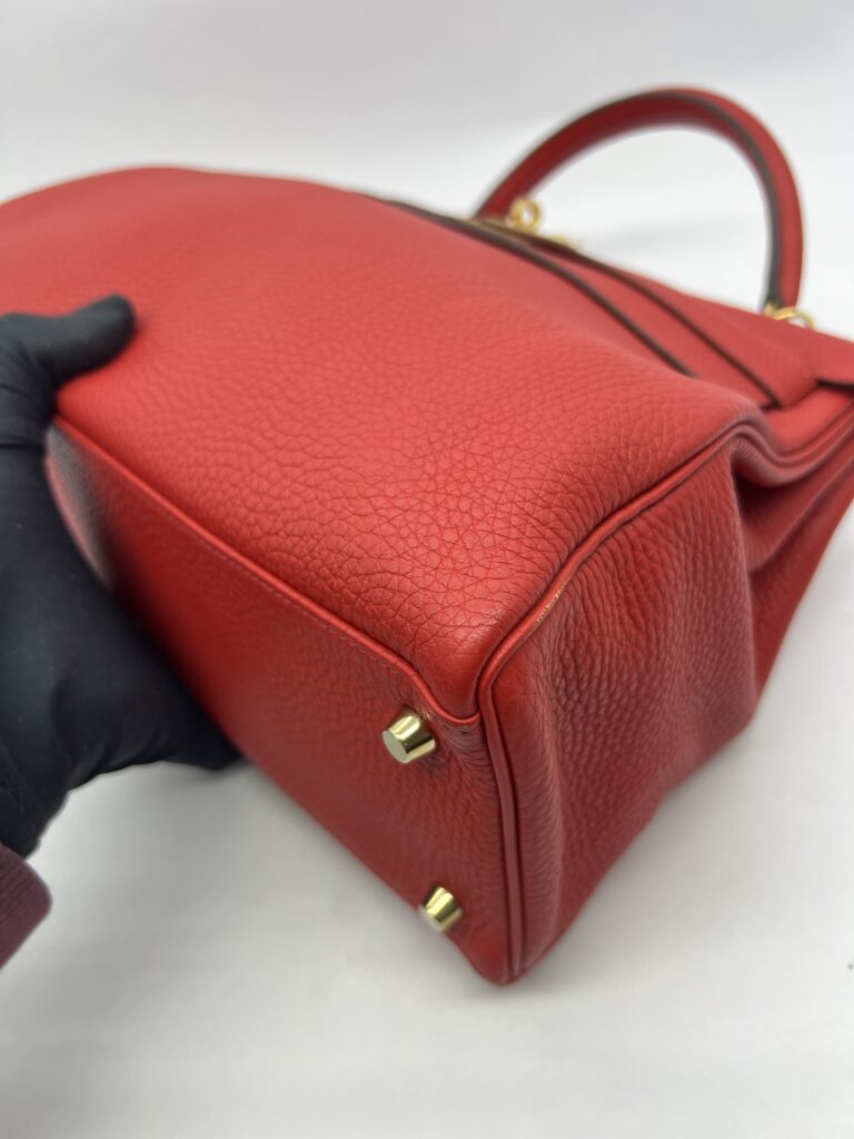 Kelly 32 Togo Rouge Pivoine GHW