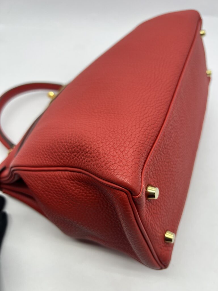 Kelly 32 Togo Rouge Pivoine GHW