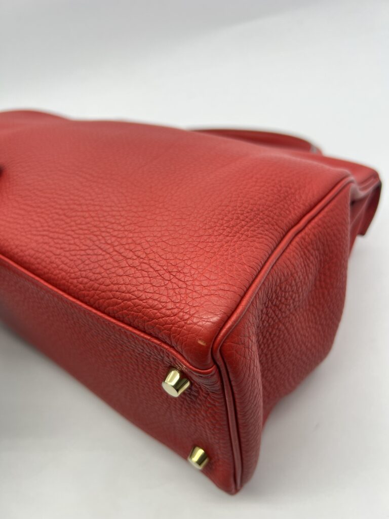 Kelly 32 Togo Rouge Pivoine GHW