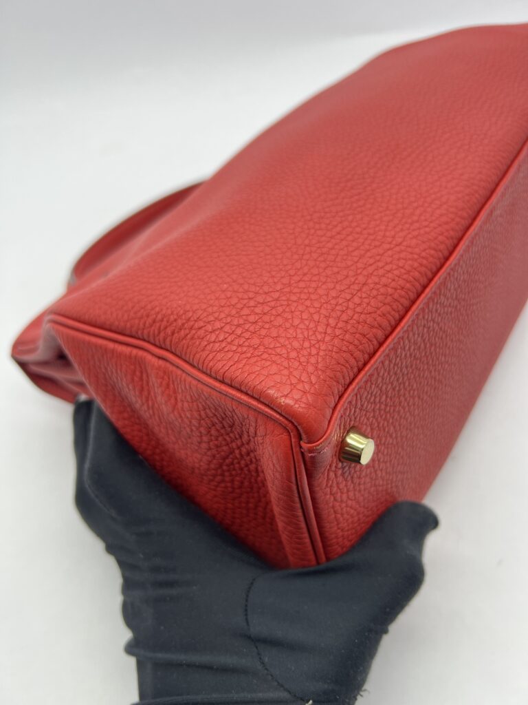 Kelly 32 Togo Rouge Pivoine GHW