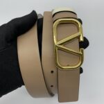 Reversible Vlogo Belt Nude Ivory GHW