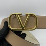 Reversible Vlogo Belt Nude Ivory GHW