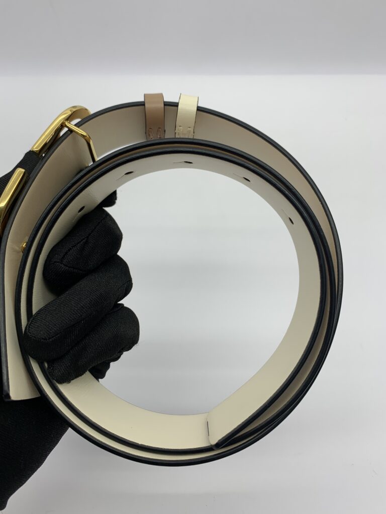 Reversible Vlogo Belt Nude Ivory GHW